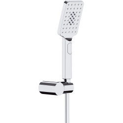 Nowoczesny Zestaw Prysznicowy Chromowany z 3-Funkcyjną Słuchawką i Ściennym Uchwyt na Słuchawkę