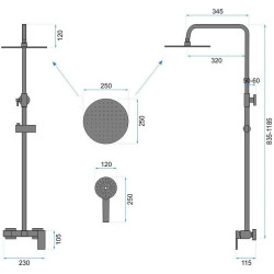 Luksusowy zestaw prysznicowy Roger Gold z elegancką wylewką - REA-P0692