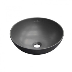 Elegancki zestaw: czarna umywalka Dokos + wysoka bateria Midnight