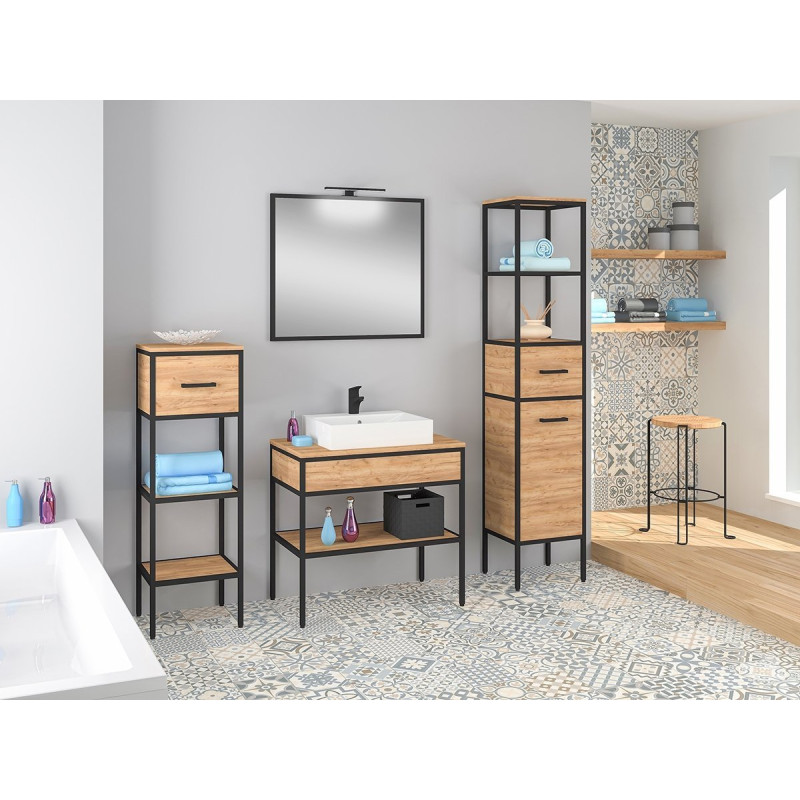 Elegancka Szafka MODUS 80cm z Blatem i Szufladą pod Umywalkę Nablatową