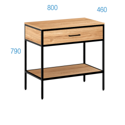 Elegancka Szafka MODUS 80cm z Blatem i Szufladą pod Umywalkę Nablatową