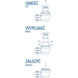 Syfon brodzikowy premium z chromowanym wykończeniem, czyszczenie od góry, space-saver