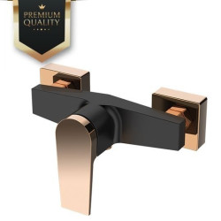 Zestaw Łazienkowy MIDNIGHT: Bateria, Umywalka i Bidet - Elegancja w Czerni i Złotej Róży