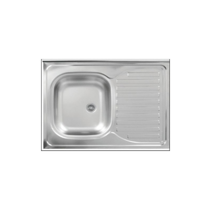 Elegancki Zlewozmywak Inox SK2 z Syfonem, 1-Komorowy, Obracalny, 80cm Szafka