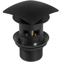 Kwadratowy Korek Click-Clack do Bidetu/Umywalki Nero z Przelewem 1 1/4''