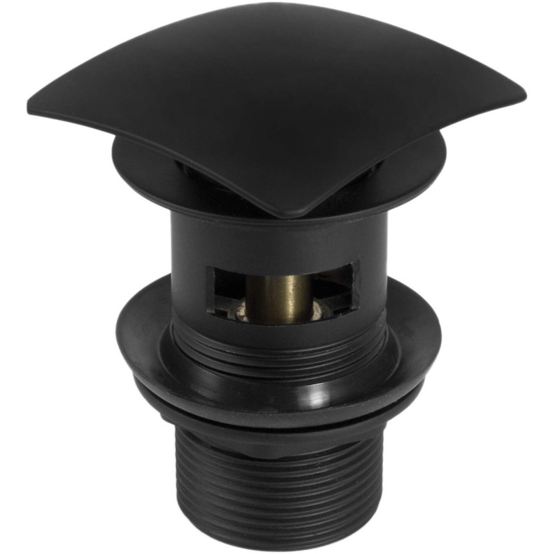 Kwadratowy Korek Click-Clack do Bidetu/Umywalki Nero z Przelewem 1 1/4''