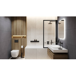 Lumiro lustro łazienkowe 80x60 cm prostokątne, oświetlenie LED mata grzewcza, rama akrylowa