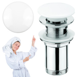 Korek Click-Clack Ceramiczny Biały do Umywalki i Bidetu - Styl i Funkcjonalność!