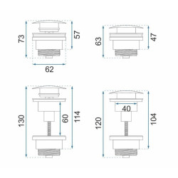 Klik-Klak Syfon Uniwersalny w Eleganckim Czarnym Wykończeniu - Model REA-A5215