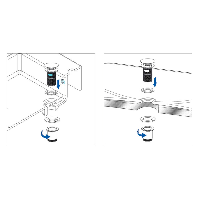 Titanowy korek click-clack do umywalek i bidetów - uniwersalny design!