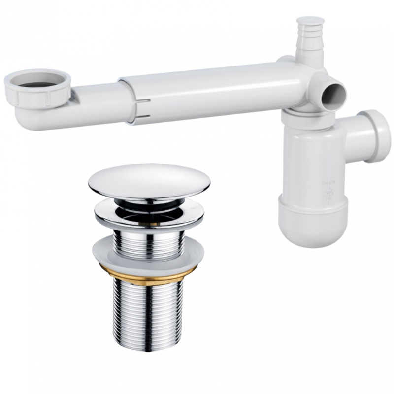 Syfon Teleskopowy Space Saver z Chromowanym Korkiem - Maksimum Przestrzeni bez Przelewu