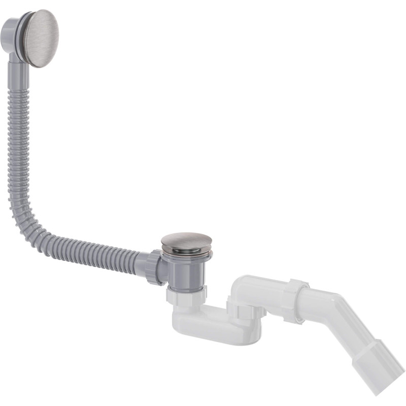 Wygodny Syfon Click-Clack do Wanny z Przelewem, Wykończenie Stal - Easy Clean!