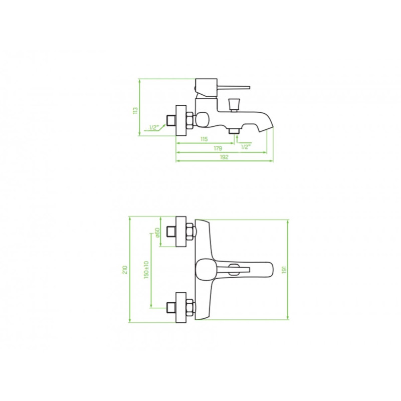 Bateria Czarne Złoto POLA - Stylowy Mieszacz Ścienny Jednouchwytowy z Serwisem Dojazdowym
