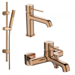 Laveo Pola bateria wannowa ścienna czarna