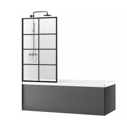 Czarny Parawan Nawanowy Lagos-1 80: Elegancja i Funkcjonalność w Twojej Łazience