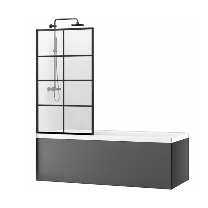 Czarny Parawan Nawanowy Lagos-1 80: Elegancja i Funkcjonalność w Twojej Łazience