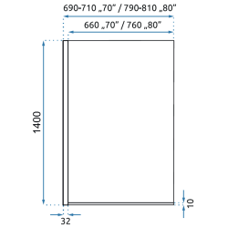 Parawan Prysznicowy GOLD ELEGANCE 80 - Luksusowe Wykończenie Łazienki