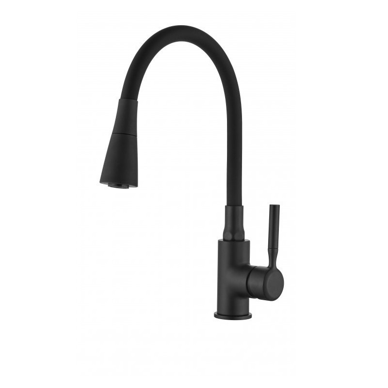 Elegancka i funkcjonalna bateria zlewozmywakowa Invena Pogo Plus czarna (ruchoma)