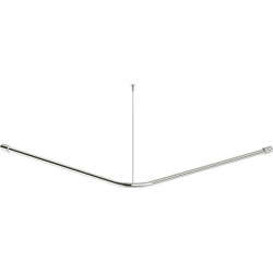 Elegancki Drążek Prysznicowy ze Stali Nierdzewnej 90x90 cm - Polerowany Zestaw Montażowy