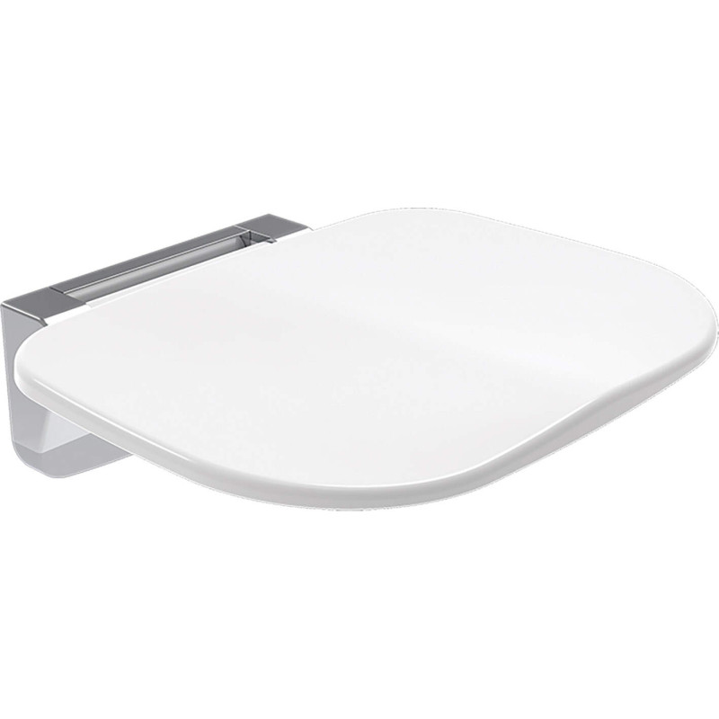 Składane Siedzisko Ścienne ComfortLine Bianco-Chrom, Solidność i Styl w Twojej Łazience