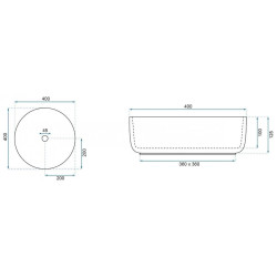 Stylowa umywalka Ashley 40x40 - Elegancja w niebiesko-szarym odcieniu