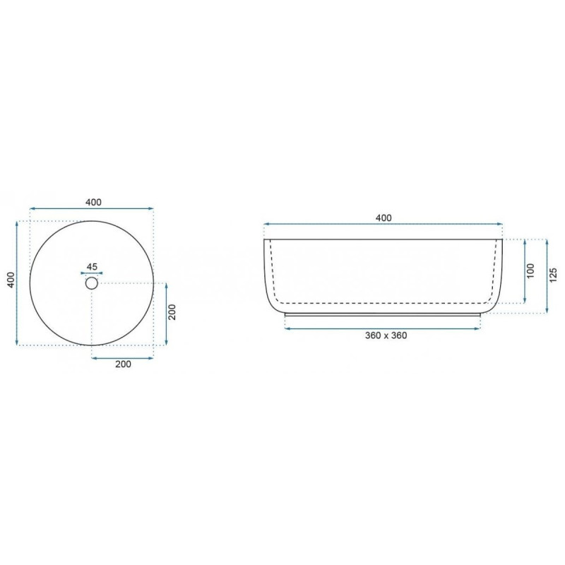 Stylowa umywalka Ashley 40x40 - Elegancja w niebiesko-szarym odcieniu