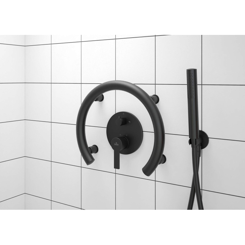 Uniwersalny Uchwyt Ścienny Podkowa 2w1 - Elegancki Matowy Nero, Wytrzymałość do 150kg