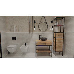 Ekskluzywny Zestaw Loft MODUS: Szafka 60 cm & Umywalka z Baterią i Ozdobnym Syfonem