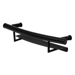 Ścienny Uchwyt z Półką NERO - Matowy Styl do Łazienki 2w1, Stal 304, Udźwig 150kg