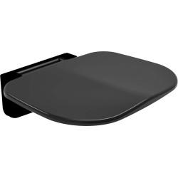 Składane siedzisko ścienne Nero, trwałe i eleganckie, udźwig 130kg, stal 304 i nylon, matowe wykończenie