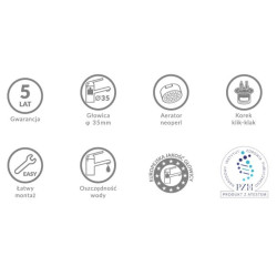 Elegancka bateria bidetowa Peros chrom z funkcją klik-klak - styl i oszczędność wody