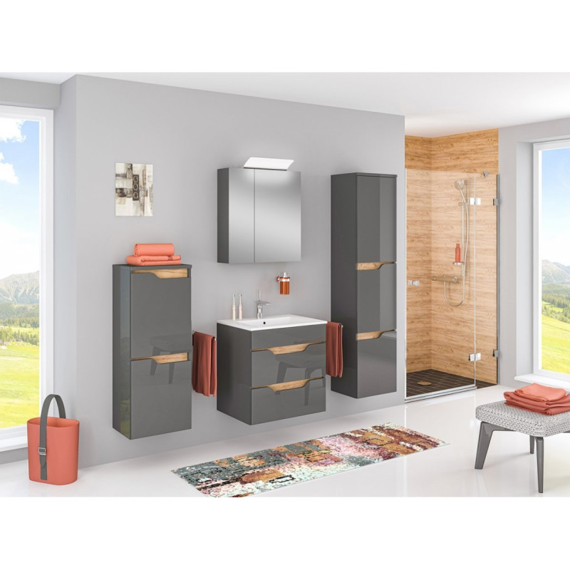 Stylowa Szafka Wisząca INES 60 cm w Antracycie - Nowoczesny Design!