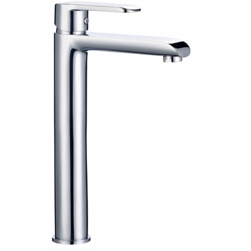 Elegancka bateria wannowa-wysoka Siros chrom z zestawem natryskowym na drążku