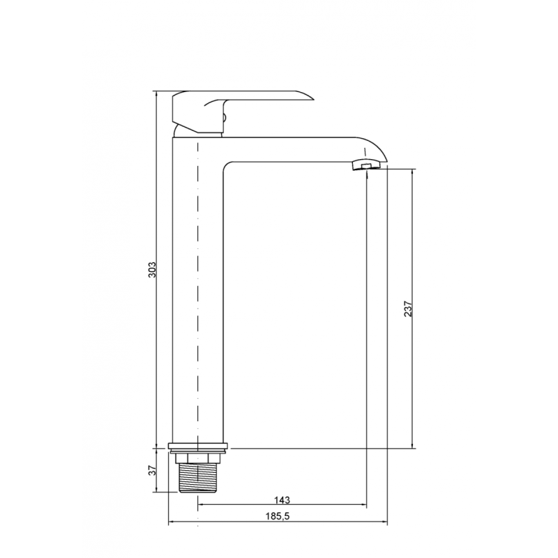 Elegancka bateria wannowa-wysoka Siros chrom z zestawem natryskowym na drążku
