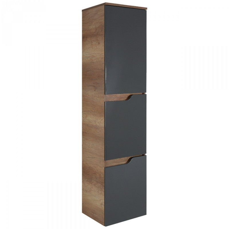 Nowoczesny słupek ścienny INES w kolorze antracytowym z akcentami dębu country