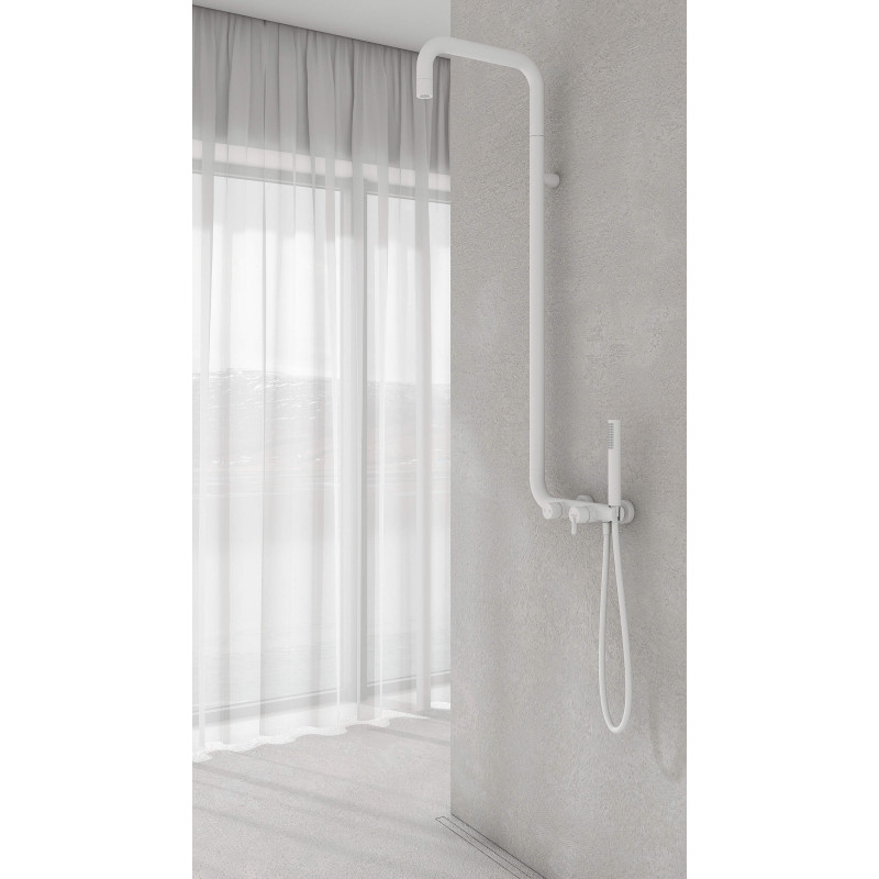 Elegancka Deszczownica Bianco z Mieszaczową Baterią - Kompletny Komfort Prysznicowy