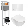 Kompletny Zestaw WC Flaro: Stelaż, Miska, Biały Przycisk i Antykondensacyjna Podkładka