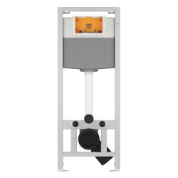 Kompletny zestaw WC Flaro: stelaż, miska, chromowany przycisk + mata wygłuszająca