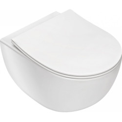 Kompletny zestaw WC Flaro: stelaż, miska, chromowany przycisk + mata wygłuszająca