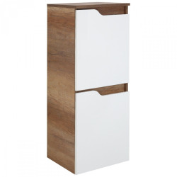 Elegancki Półsłupek INES Wiszący - Biały i Dąb Country dla Twojej Łazienki