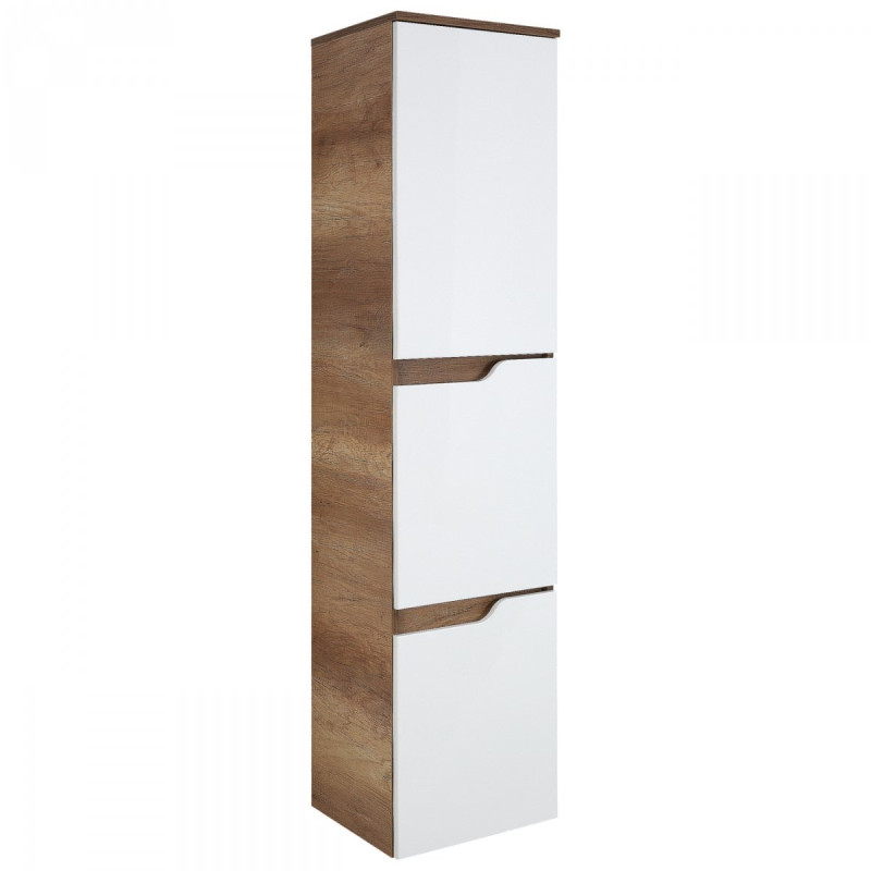 Stylowy słupek wiszący INES - Nowoczesne białe wykończenie i ciepły dąb country