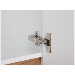 Stylowy słupek wiszący INES - Nowoczesne białe wykończenie i ciepły dąb country