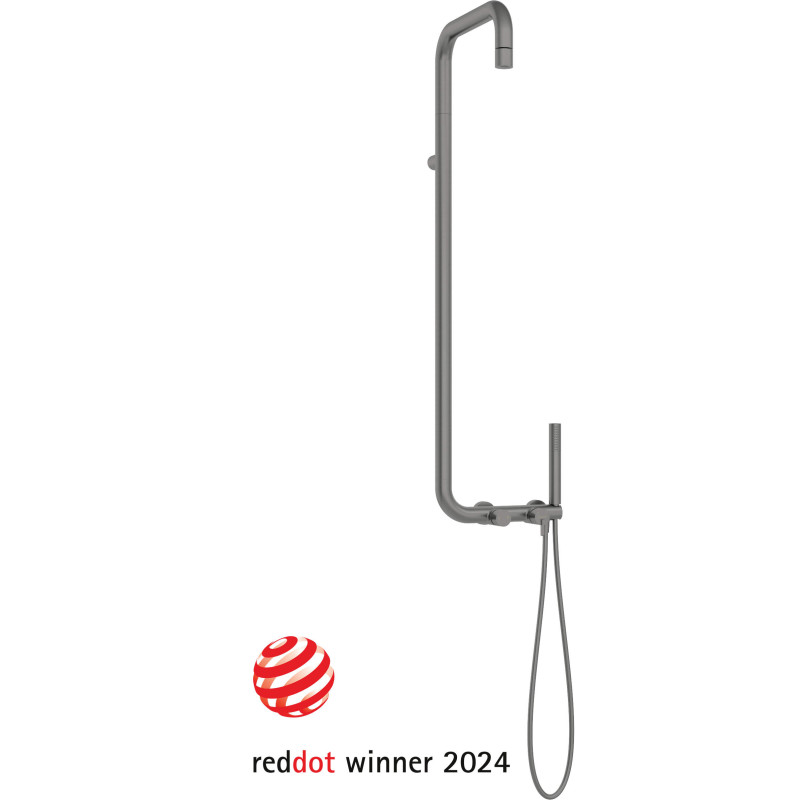 Prysznic Premium z Deszczownicą i Baterią – Ekskluzywne Wykończenie Aluminium/Tytan