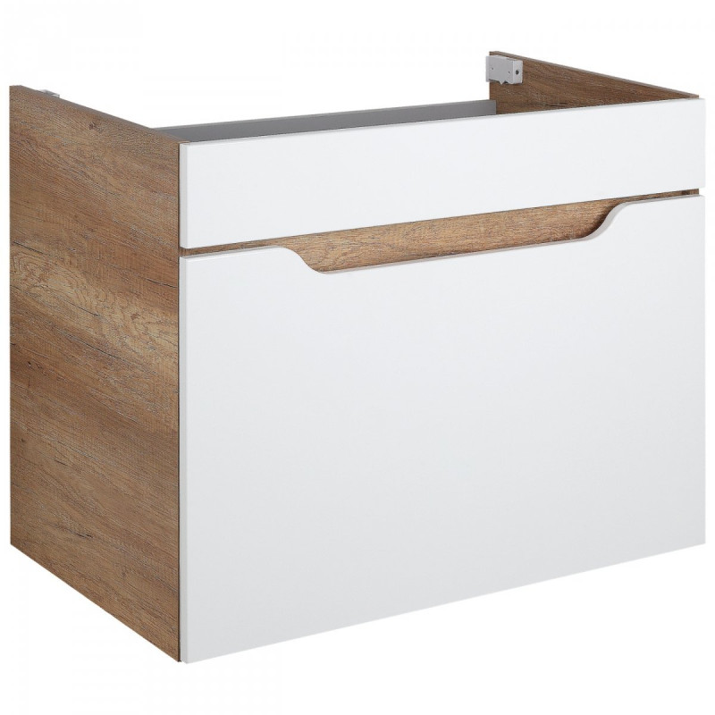 Elegancka Szafka Wisząca INES 80 cm - Biała i Dąb Country, Stylowa Dekoracja Twojego Wnętrza