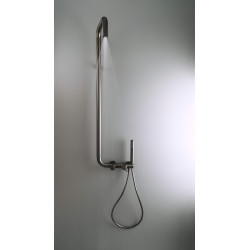 Prysznic Premium z Deszczownicą i Baterią – Ekskluzywne Wykończenie Aluminium/Tytan