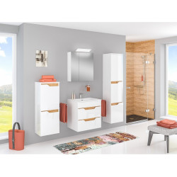 Elegancka Szafka Wisząca INES 80 cm - Biała i Dąb Country, Stylowa Dekoracja Twojego Wnętrza