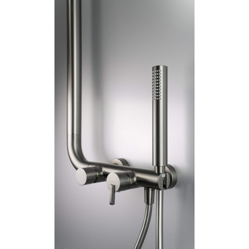 Prysznic Premium z Deszczownicą i Baterią – Ekskluzywne Wykończenie Aluminium/Tytan