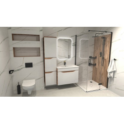 Elegancka Szafka Wisząca INES 80 cm - Biała i Dąb Country, Stylowa Dekoracja Twojego Wnętrza