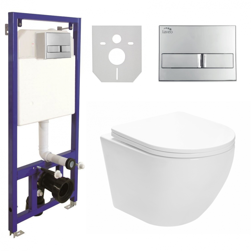 Kompletny Zestaw WC 4w1: Stelaż, Misa, Przycisk, Podkładka - Komfort i Styl w Twojej Łazience