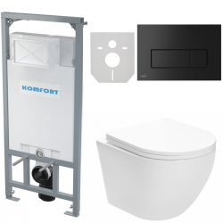 Kompletny Zestaw WC 4w1: Stelaż, Misa, Przycisk i Mata - Komfort i Styl!